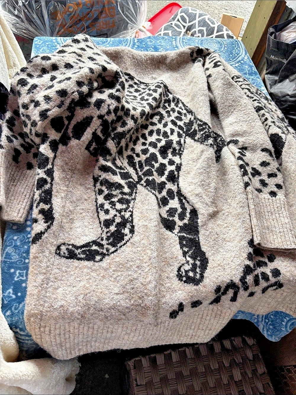 K.D. Jones Leopard Print Sweater Size Medium